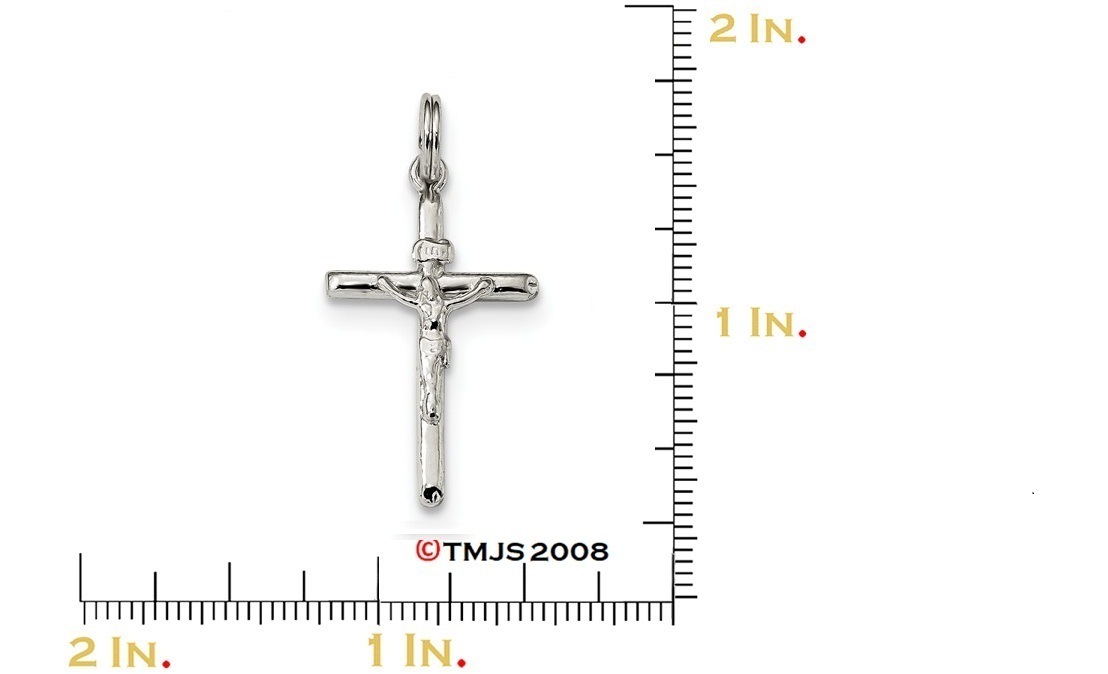 INRI Crucifix Charm, Sterling Silver Pendant (31.5X15MM)