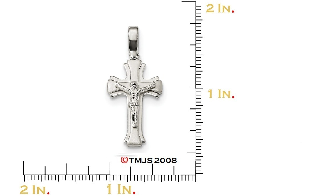 Crucifix Charm, Sterling Silver Pendant (29X31.1MM)