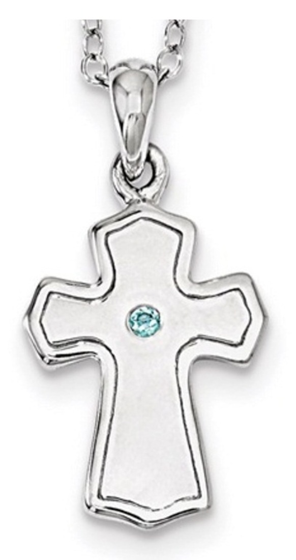 Sterling Silver CZ Child Of God (Boy) 14in. Necklace