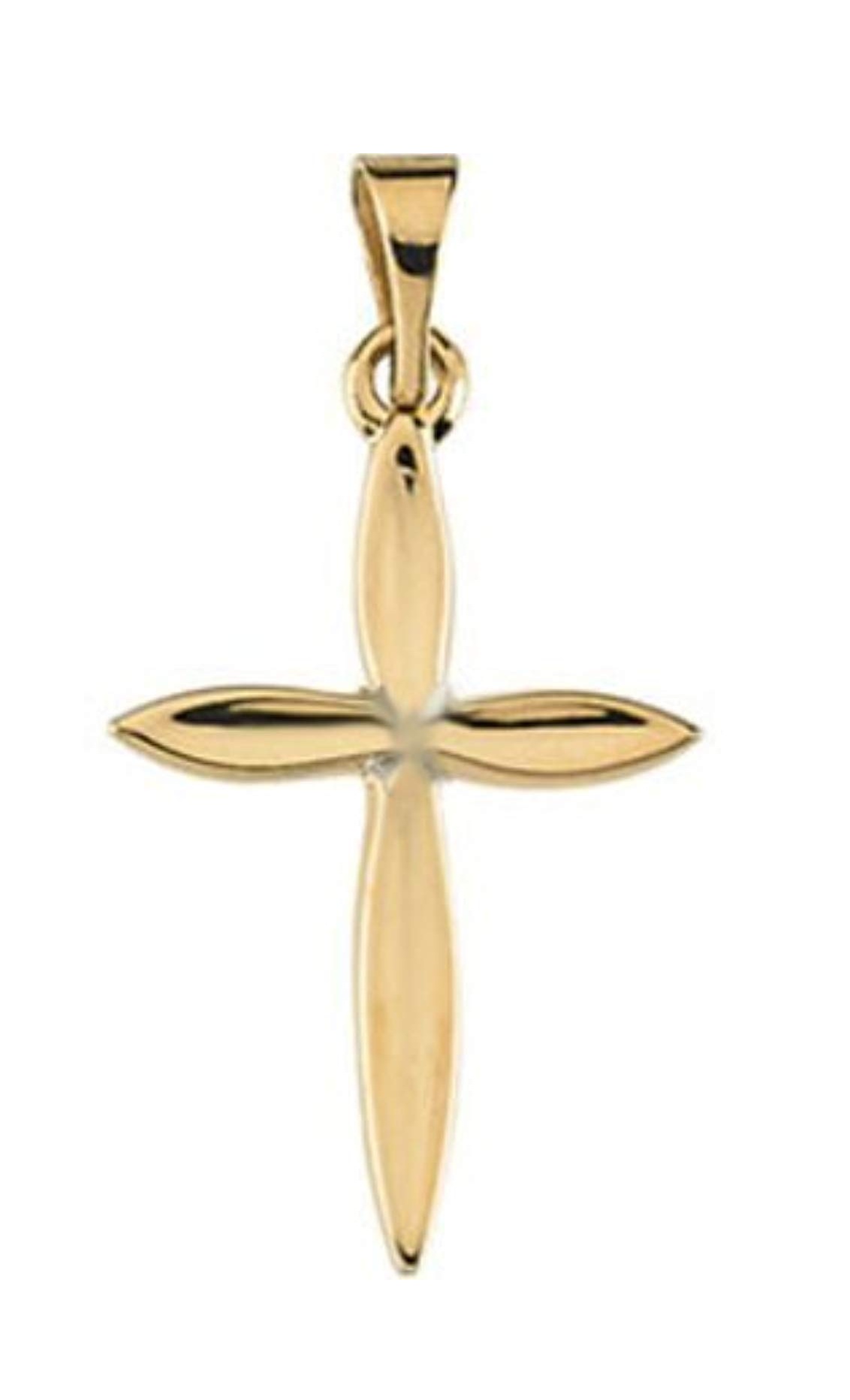 Tiny Pointed Cross 14k Yellow Gold Pendant