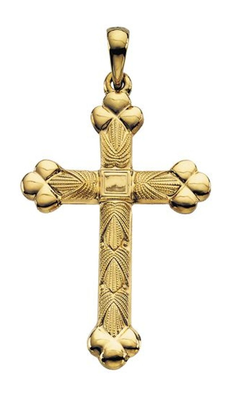 Apostles Cross 14k Yellow Gold Pendant 