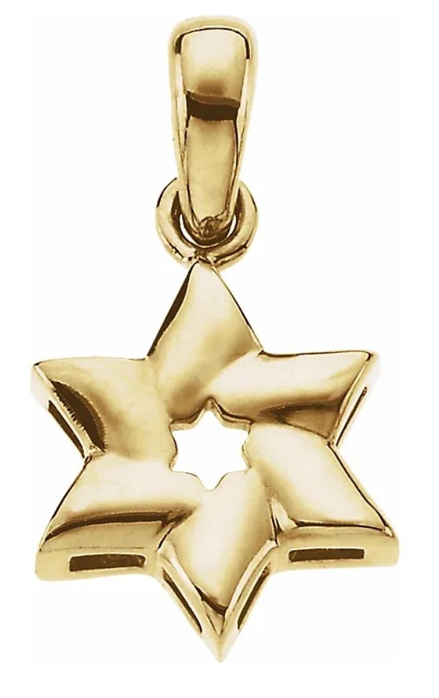 Star of David 14k Yellow Gold Pendant