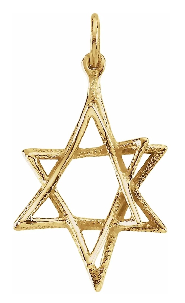 Star of David 14k Yellow Gold Pendant