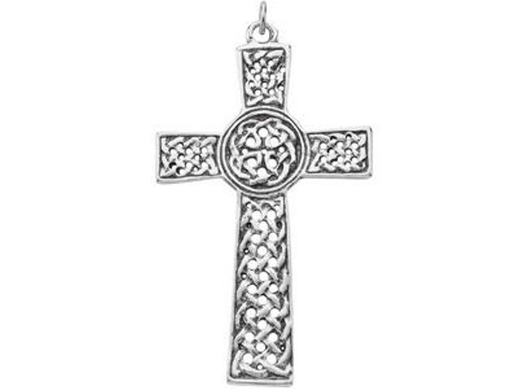 Celtic Cross Sterling Silver Pendant Made in the Holy Land img title=