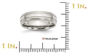 Brushed Stainless Steel 6mm Grooved Wedding Bands
 img title=SR93-10