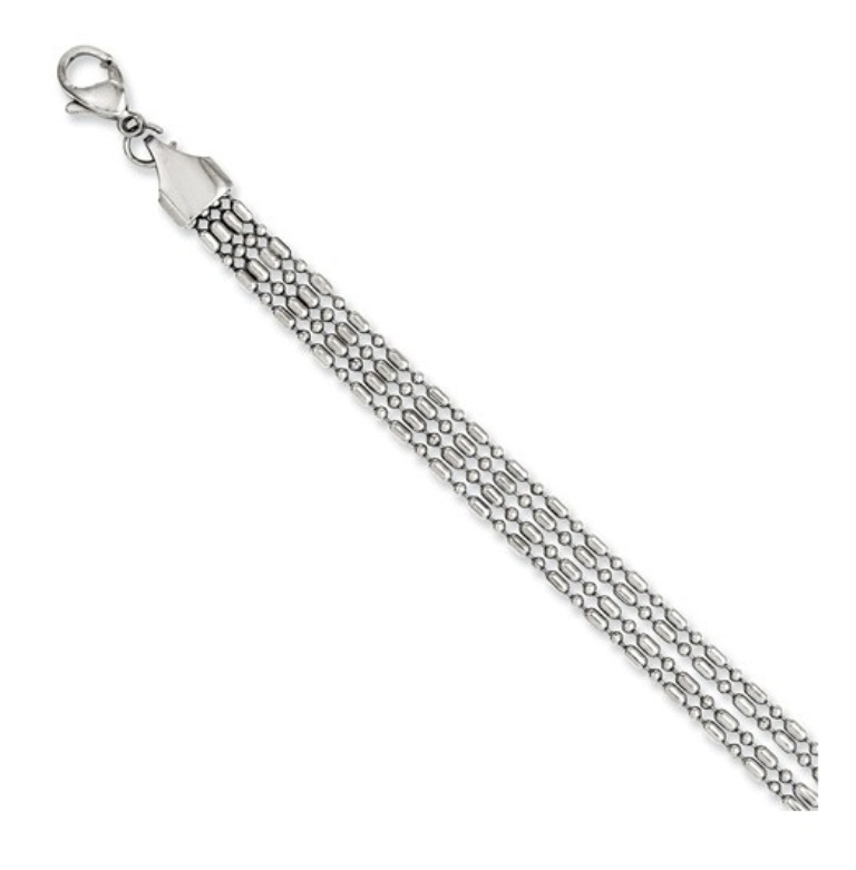 Stainless Steel, Multi-chain Bracelet, 7.5