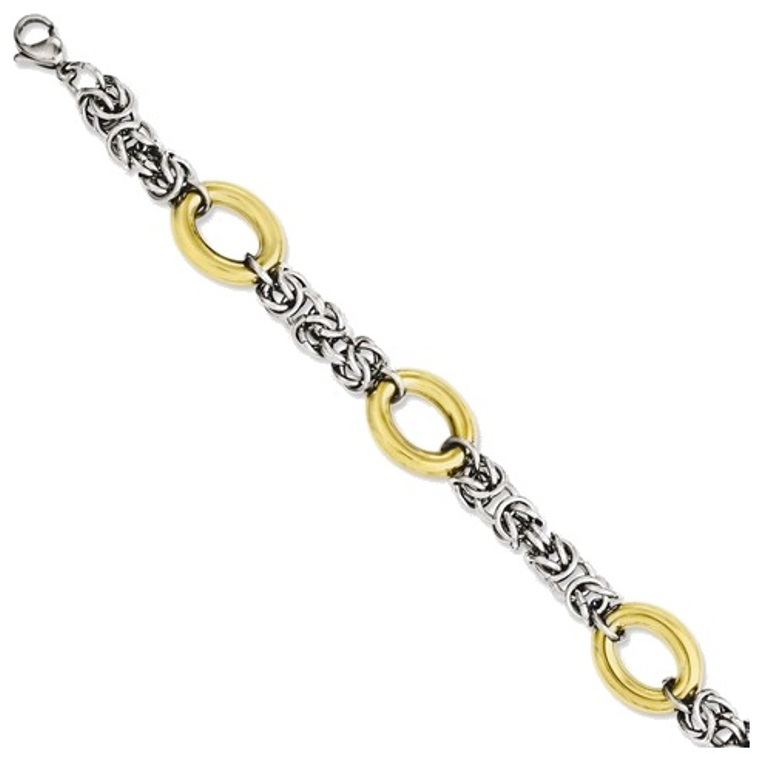 Yellow IP Stainless Steel, Polished Bracelet,  8