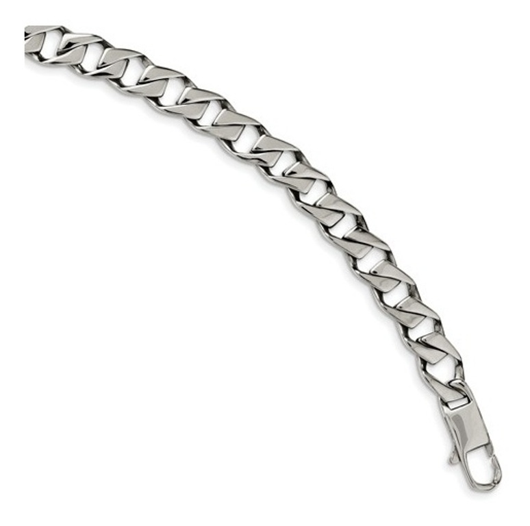 Stainless Steel, Polished Fancy Link Bracelet, 8.5