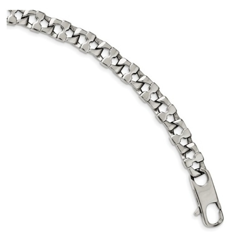 Stainless Steel, Square Link Bracelet, 8.5