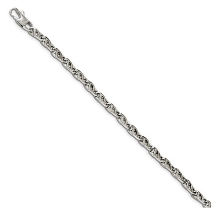 Stainless Steel, Polished Fancy Link Bracelet, 8.5