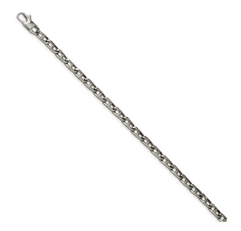 Stainless Steel, Polished Oval Links Bracelet, 7.75