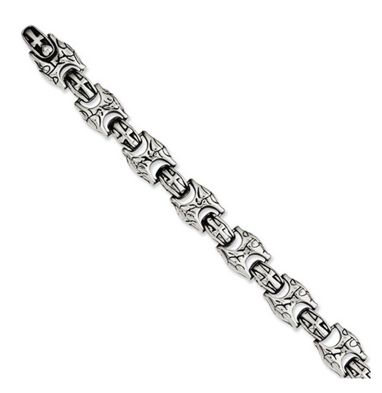 Stainless Steel Antiqued Link  Bracelet 9