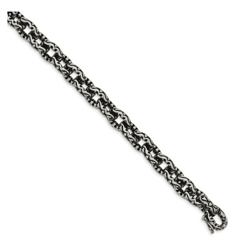 Stainless Steel Antiqued Bracelet 8.25