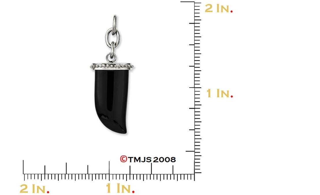 Big Fang Onyx Interchangeable Pendant, Stainless Steel, 2.25