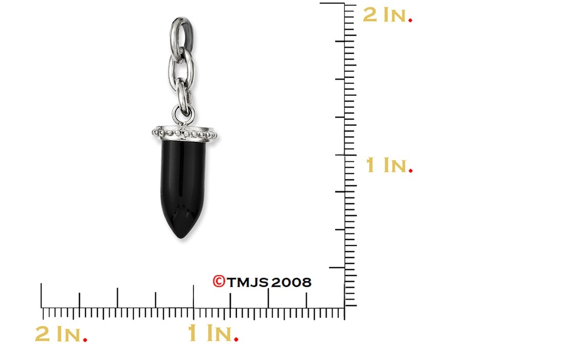 Petite Fang Onyx Interchangeable Pendant, Stainless Steel, (46X14MM)