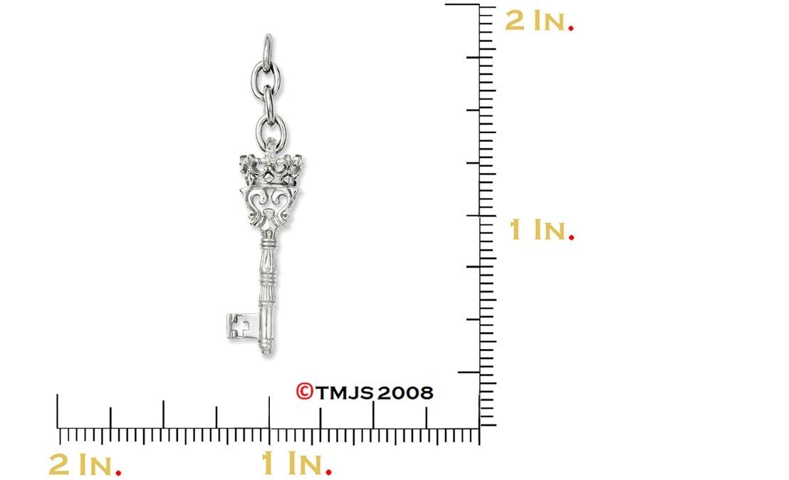 Crown and Key Interchangeable Pendant, Stainless Steel, 3