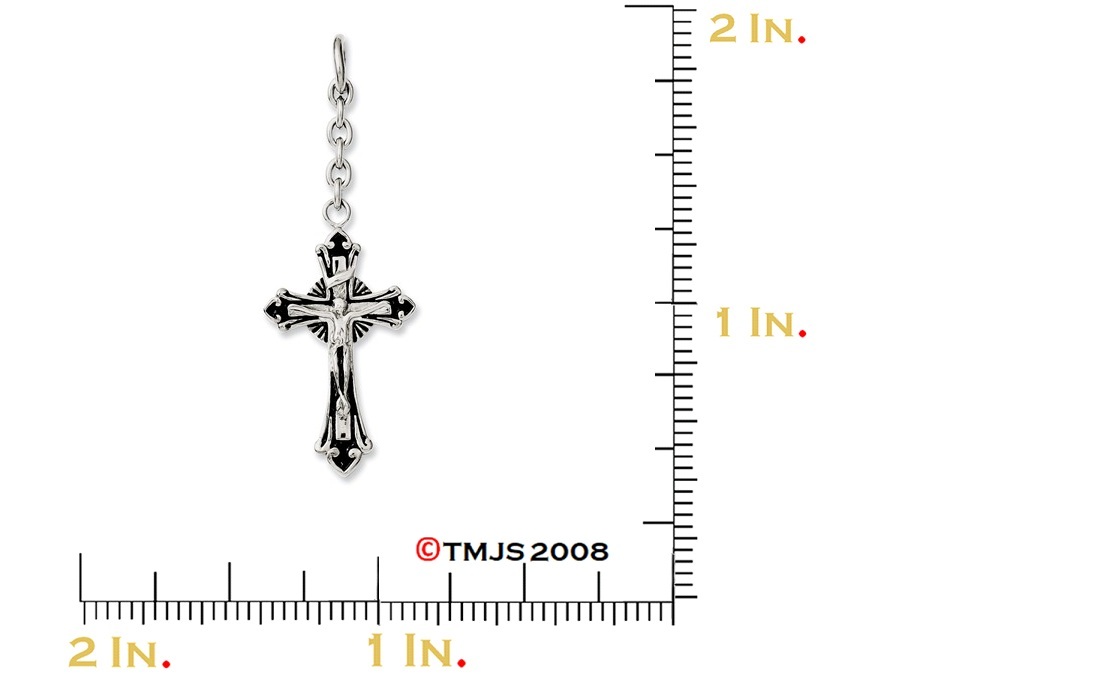 Crucifix Interchangeable Antiqued Pendant, Stainless Steel, 3