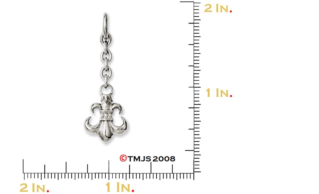 Fleur De Lis Interchangeable Pendant, Stainless Steel, 2