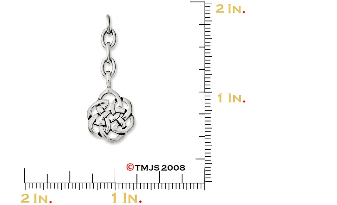 Celtic Knot Interchangeable Antiqued Charm, Stainless Steel, 2.25