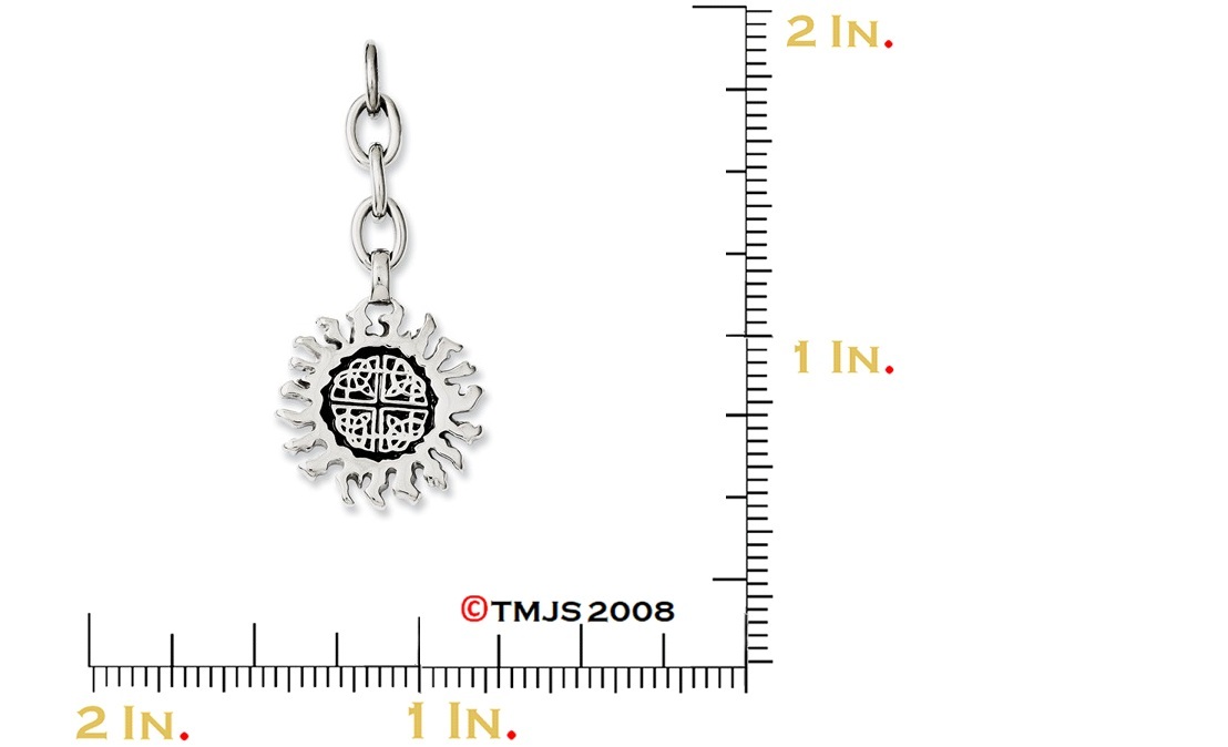 Celtic Sun Interchangeable Antiqued Pendant, Stainless Steel, 2.25