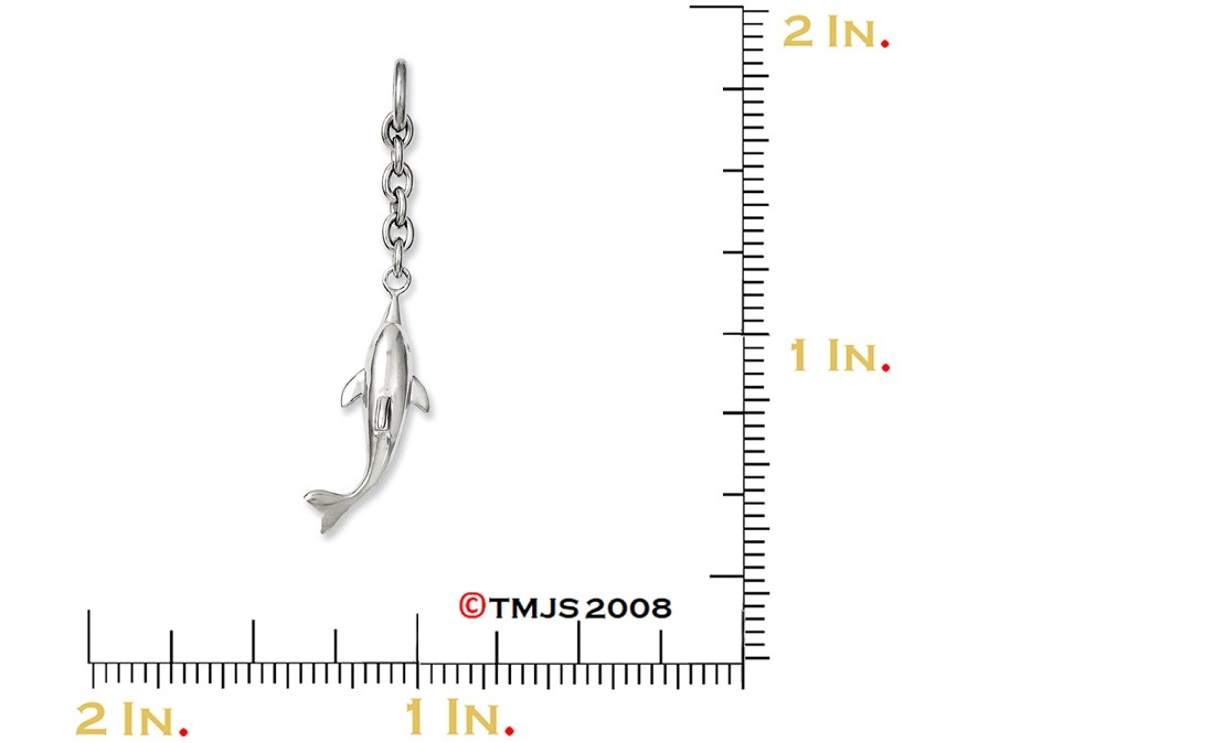 Dolphin Interchangeable Antiqued Pendant, Stainless Steel,2.5