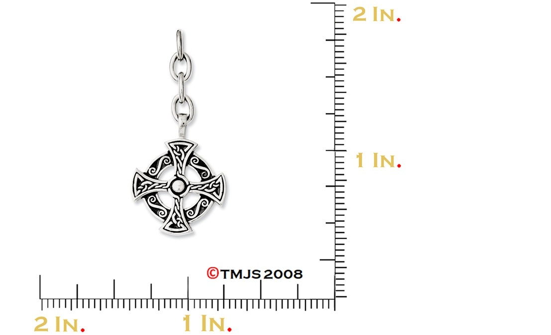 Celtic Cross Interchangeable Antiqued Pendant, Stainless Steel, 2.5