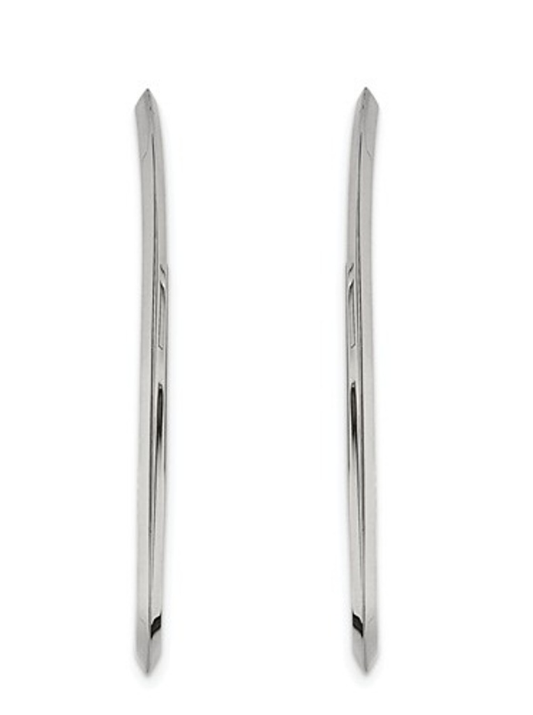 Polished Stainless Steel Post Hoop Earrings 