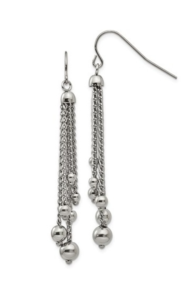 Stainless Steel Dangle Shepherd Hook Earrings.