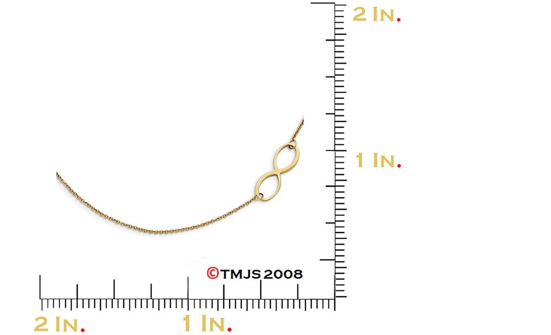 Double Infinity Necklace, Yellow Gold IP-Plated Stainless Steel, 20.5