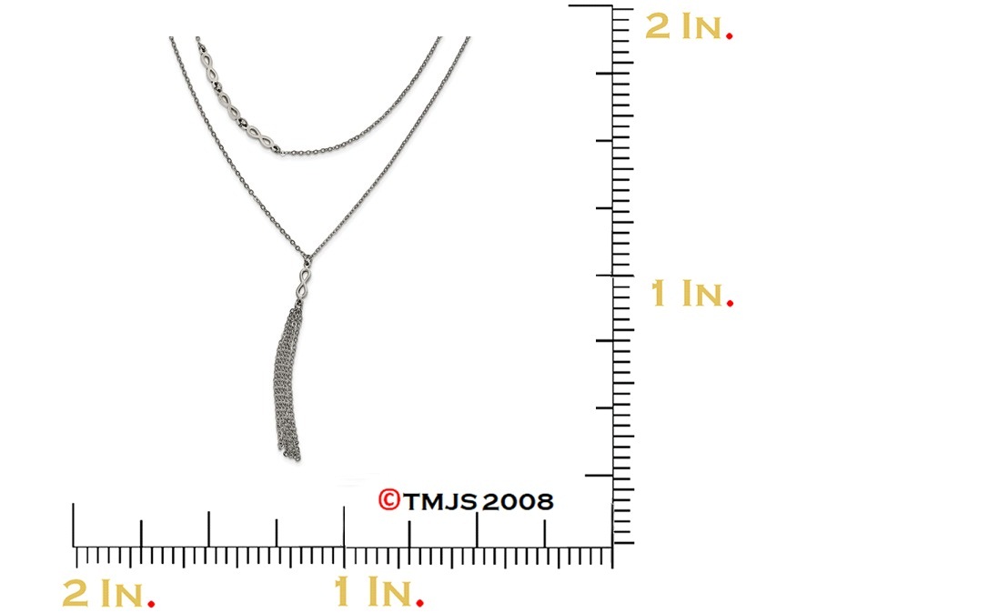 Infinity Multi Strand Pendant Necklace, Stainless Steel, 28X30