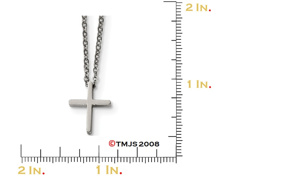 Stainless Steel Cross Pendant Necklace, 19.75