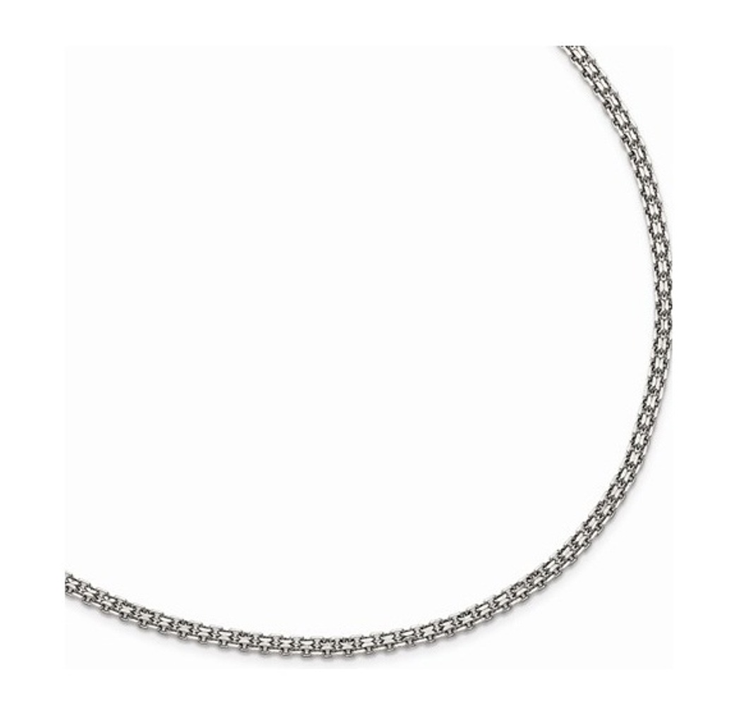 Polished Stainless Steel,Bismark Chain Necklace, 18