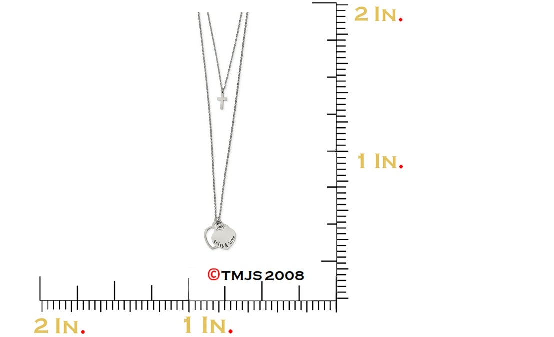 Triangle and Circles 2-Strand Necklace, Stainless Steel, 24