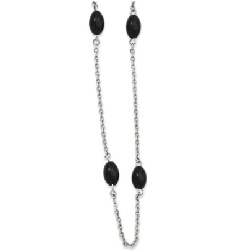 Black-IP Plated Beads Stainless Steel Necklace, 62