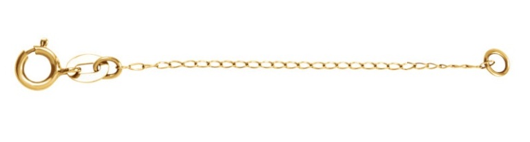14k White Gold Necklace Extender Safety Chain (1.00mm)