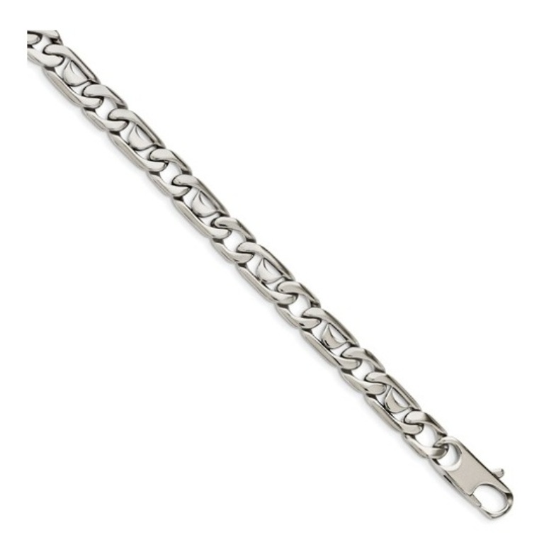 Stainless Steel 9mm Maritime Moon Anchor Chain Necklace, 24