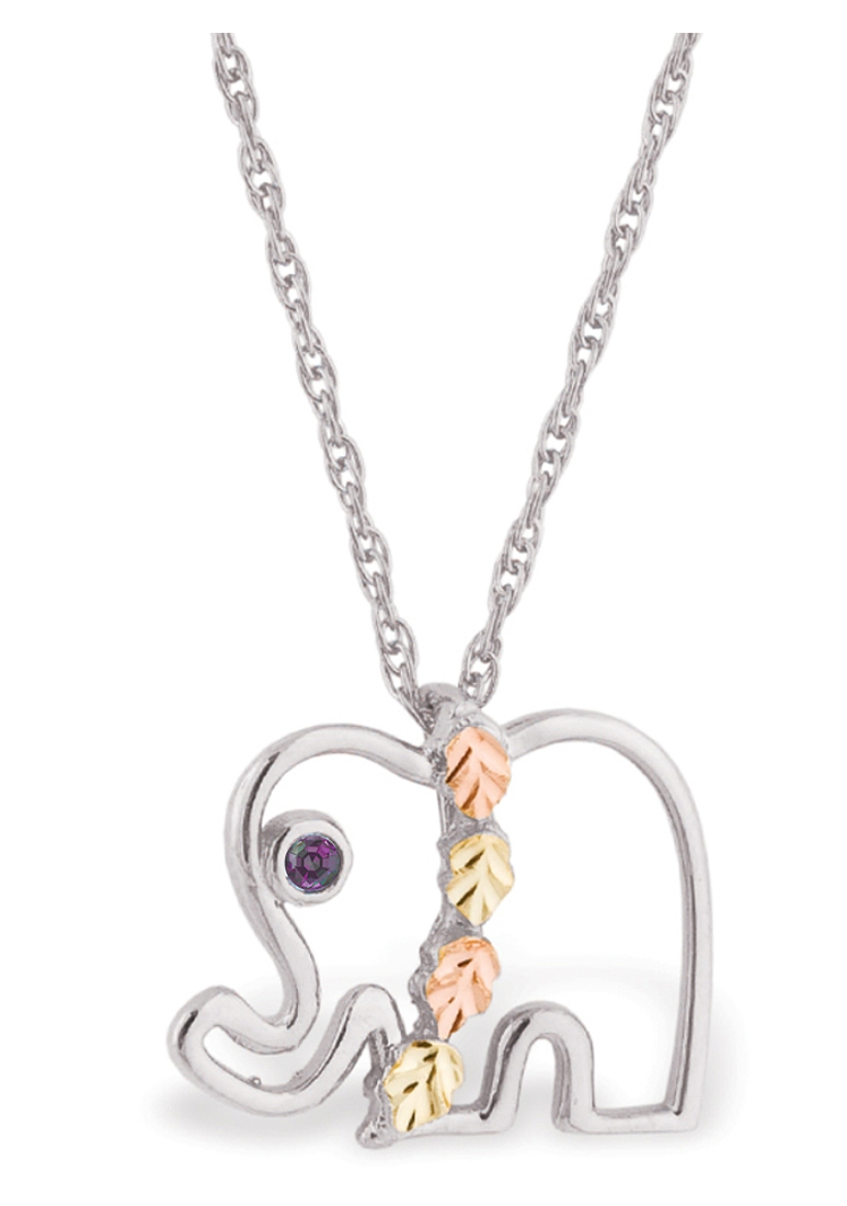 Created Alexandrite June birthstone rhodium-plated sterling silver pendant necklace is suspended from an 18 inch rope chain.