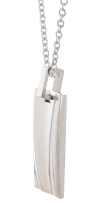 Mirror Polished Concave Pendant Necklace.