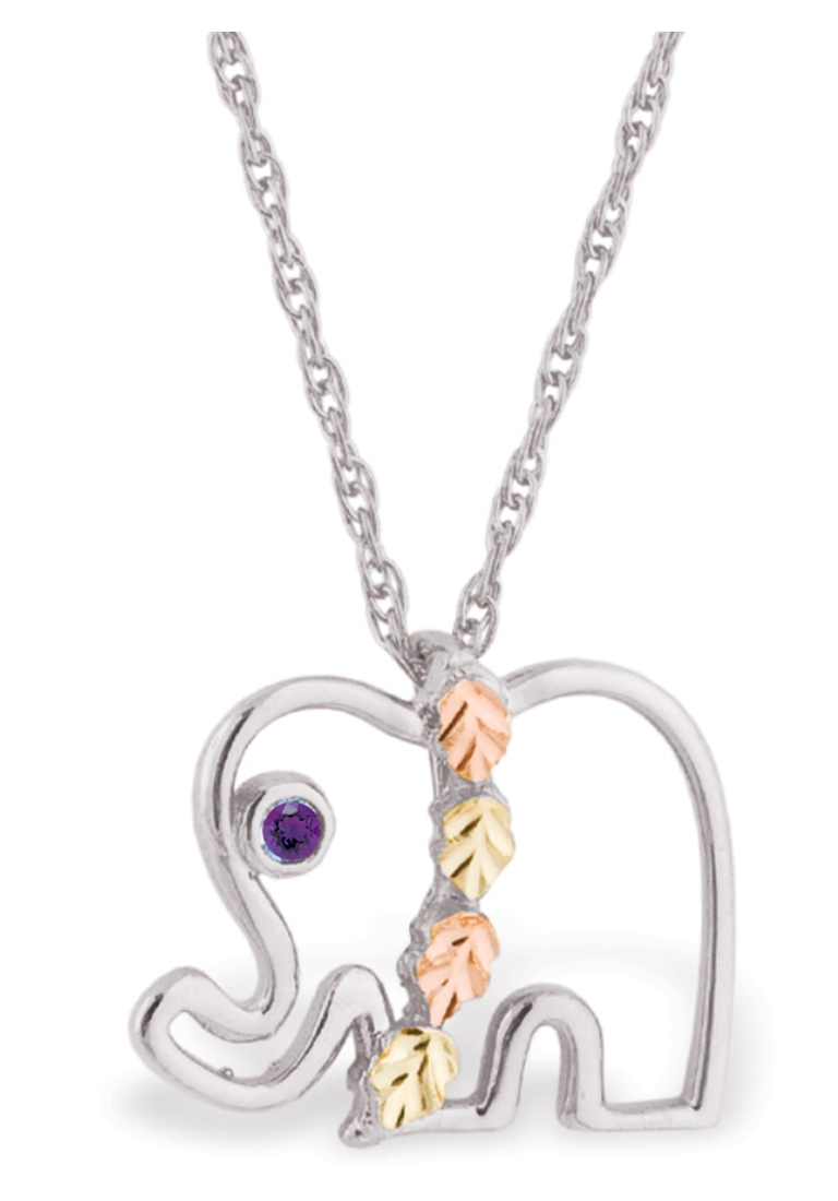 Created Soude Amethyst February birthstone rhodium-plated sterling silver pendant necklace is suspended from an 18 inch rope chain.