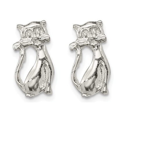 Sterling Silver Pussy Cat Earrings 