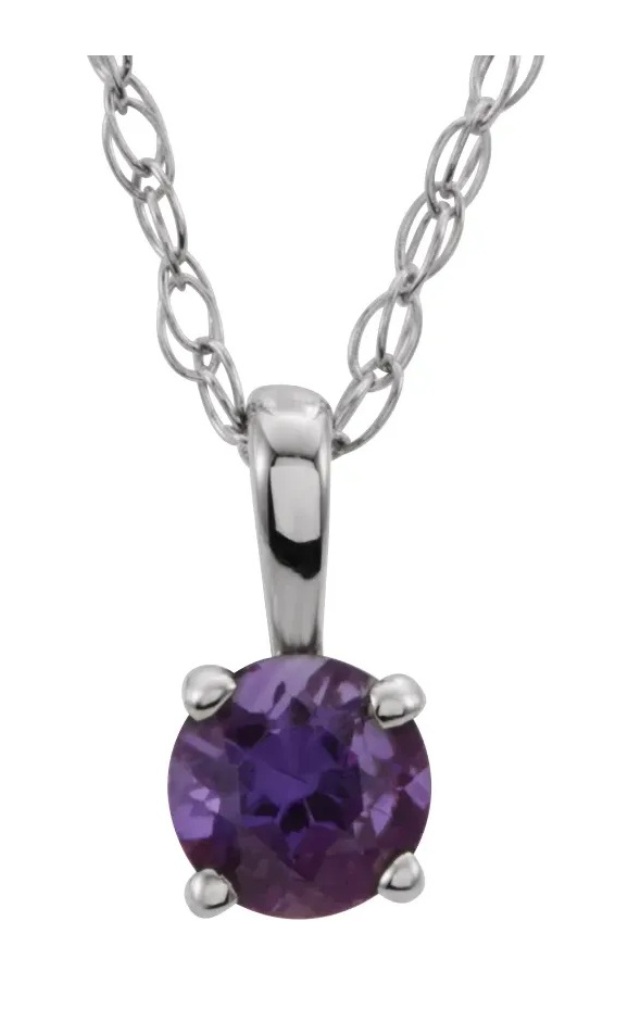 Girls Birthstone Necklaces with Solitaire Gemstones - Boomer Style ...